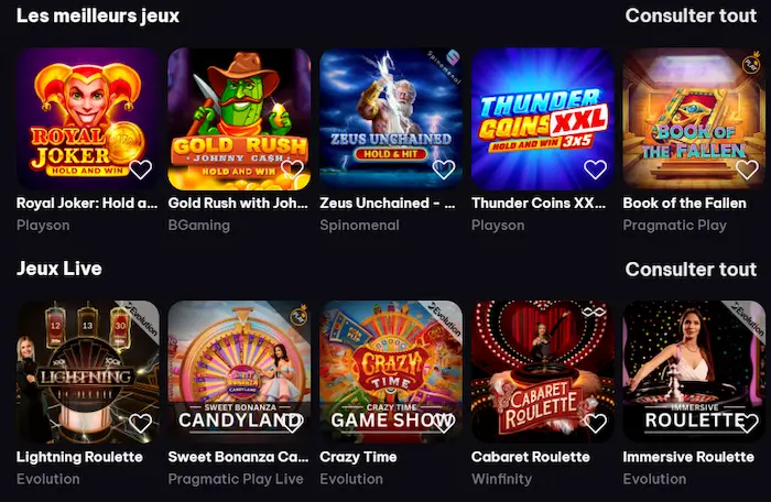 SpinMacho Casino games
